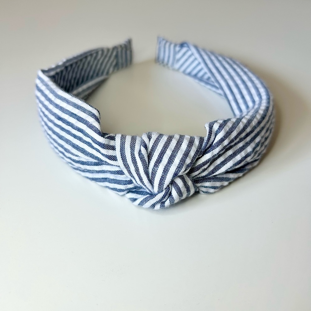 Blue and White Striped Headband